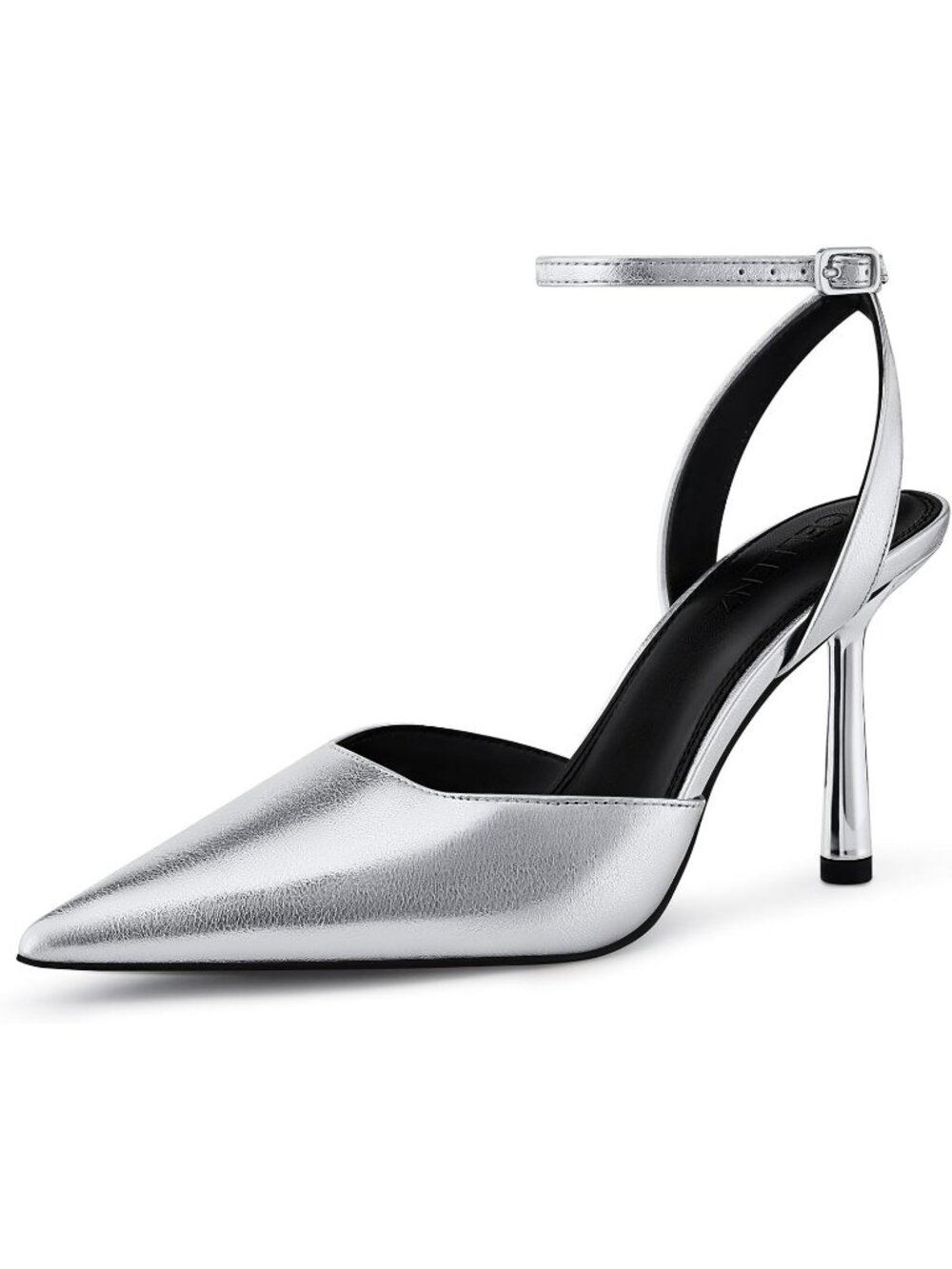 Women's 88 Sliver Pu Stiletto Heels Pumps Comfort Closed Toe Party Dressy Shoes